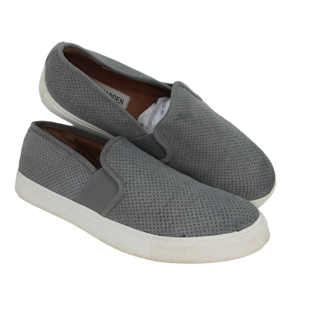 Steve Madden Women's Pre-owned Slip-on Gray Perforated Sneakers - sz. 7M